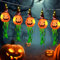 Luces Calabaza Halloween, 5 Piezas Con Sombrero de Bruja, Decoración Exterior para Jardín/Patio
