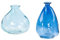 Lot de 2 mini vases décoratifs en verre bleu transparent - Décoration de table