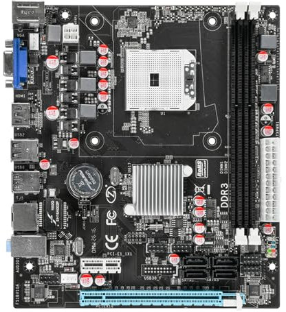 YIWEOG Carte mère d'ordinateur DDR3 Prise en Charge du processeur FS1 Processeurs AMD A4, A6, A8 Prend en Charge jusqu'à 16 Go de mémoire 1066HMz/1333HMz Realtek 100 Mbit USB2.0 SATA2.0 Condensateurs