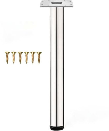 1 pièce pieds de table réglables en acier inoxydable,pieds réglables, ronds, hauteur réglable, pour plan de travail/unité/bar de petit-déjeuner/bureau (H: 100cm)