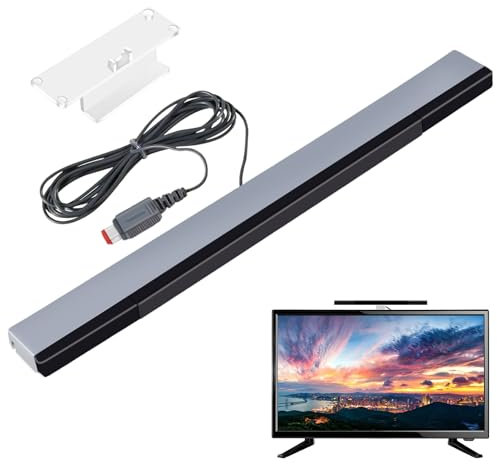 Nintendo Wii Barra Sensore Infrarossi, Sensore Wii, Barra del Sensore di Raggi Segnale IR, Barra Sensore Console Wii, Ricevitore Cablato Wii, Compatibile con Nintendo Wii Mini e Wii U, con Supporto
