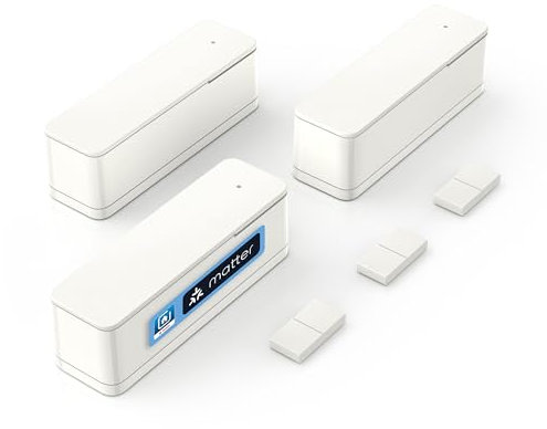 Bosch Smart Home Tür-/Fensterkontakt II [+M], Smarter Sensor zum energieeffizienten Heizen, Flexible Nutzung im Bosch Smart Home System oder herstellerübergreifend in Matter Systemen, 3er-Set