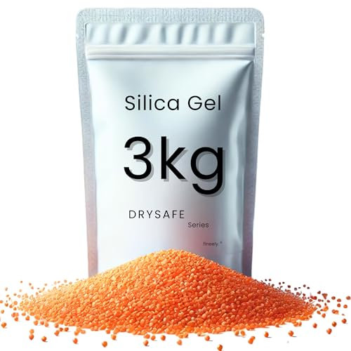 Silica Gel Trockenmittel 3kg – 3–5mm Granulat mit Farb-Indikator | Silicagel für 3D Drucker Filament Trockner, ASA ABS Nylon | Regenerierbares Kieselgel mit Feuchtigkeitsanzeige