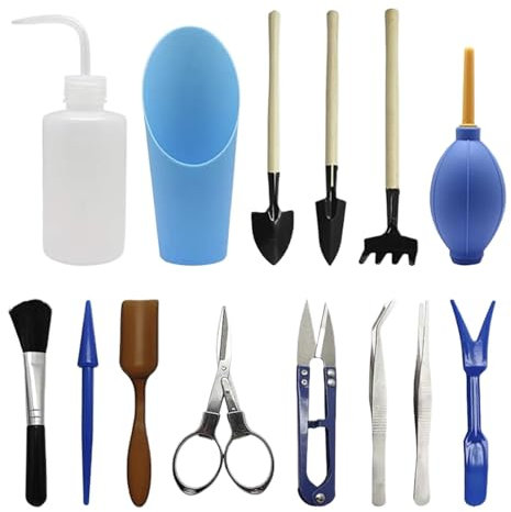 Juego combinado de jardinería, kit de herramientas de jardín suculentas | Herramientas de mantenimiento de plantas de interior y exterior | Herramientas de cuidado de plantación con mango ergonómico p