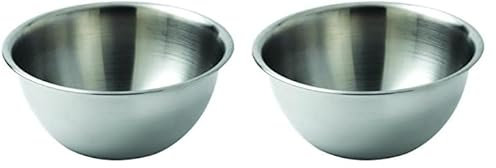Dexam 17830425 Stainless Steel Mixing Bowl, 2.0 Litre, Silver (Pack of 2)