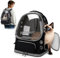 ALLSOPETS Katzenrucksack Träger Innovativer Reisender Bubble Rucksack Tragbar Haustierträger für Katzen und Hunde bis zu 7.5KG mit Innerem Sicherheitsgurt Ideal für Reisen (Schwarz)