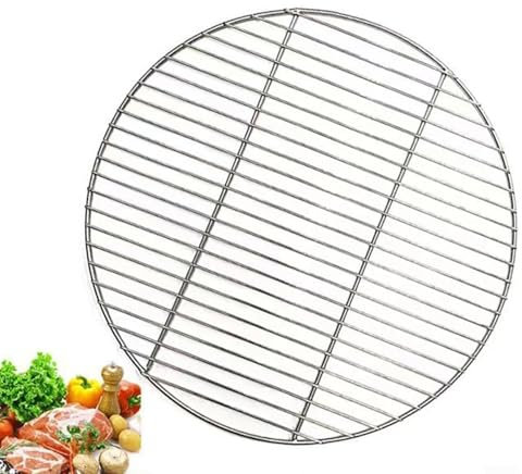 Stainless Steel BBQ Grill Grates - 30/35/40cm Round Cooking Grill Net with Welded Construction for Even Heat Distribution, Rust-Resistant Outdoor Barbecue Accessories (35cm)
