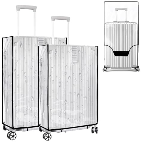 Lot de 3 housses PVC transparentes imperméables pour valises 50/60/71cm | Protège les bagages des rayures et saletés, étanche, simple à poser et nettoyer.