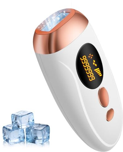 Depiladora Láser IPL con Función de Enfriamiento, 999.999 Flashes, 5 Niveles de Energía y 2 Modos, Depilación Luz Pulsada Indolora para Mujeres y Hombres, Cara, Cuerpo, Axilas, Bikini