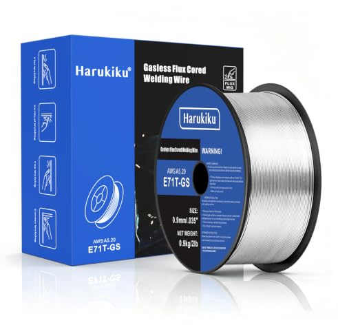 HARUKIKU Fil Fourré Sans Gaz 0,9 mm Poids net 0.9KG - Bobine E71T-GS pour Poste à Souder MIG, Soudage Semi-Auto Polyvalent (Acier Doux)