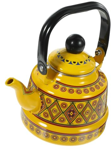 Bouilloire en Émail 1, 1 L Élégante pour Cuisinière, Usage Domestique | Compatible Induction et Gaz, Résistance à Chaleur, Versement Facile, Style Raffiné pour Maison et Camping