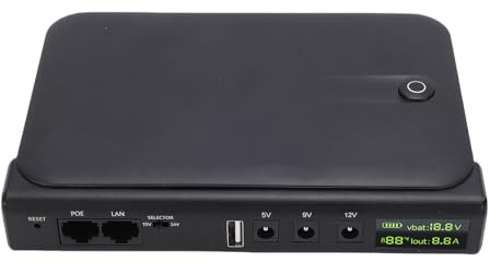 SEAFRONT 36 W DC Backup-Stromversorgung USV, Unterbrechungsfreie Stromversorgung für Router-Kamera, Optisches Modem mit POE-USB-LAN-Anschluss, Integrierter Adapter (EU-Stecker)