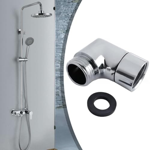 Helilyco 90 Grad Duschadapter Brauseschlauch Adapter Dusche Ellenbogen Kopf Winkel Adapter für Zuhause Badezimmer Ersatz Zubehör (1 Stück)
