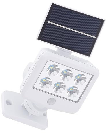 Solarlampen für Außen mit Bewegungsmelder LED Solar Wandleuchte Aussen Spot mit Bewegungsmelder Aussen, weiß, LED 0,3W 150Lm kaltweiß, LxBxH 12,8x10x11 cm