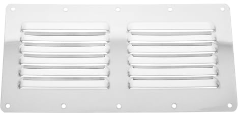 CALLARON Rechteckige Edelstahl Lüftungsabdeckung für Grill und Feuerstelle Korrosionsbeständig Einfache Installation für Außenküche Silberfarbene Lüftungsplatte