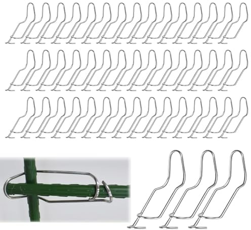 50 Stück Tonkinklammern, 11mm Edelstahl Bambusklammern zum BAU individueller Rankgitter für Zimmerpflanzen, Pflanzenspalier Verbindungsschnallen für Befestigung von Bambusstangen und Pflanzenstäben
