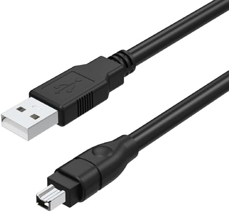 Asobilor Firewire to USB 2.0 Cable for Sony DCR-TRV75E, 1.8m | IEEE 1394 4 Pin iLink to USB-A, DV Video Capture Cable, MiniDV Camcorder, Windows Only