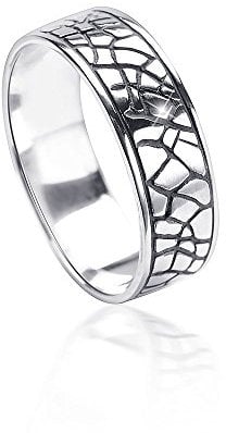 MATERIA Damen Herren Ring Schlange 925 Silber antik breit 6mm deutsche Fertigung #SR-120, Ringgrößen:62 (19.7 mm Ø)