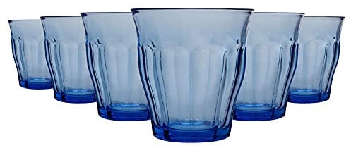 Duralex Verres è Boire Picardie - Gobelets 220 ML pour Eau, jus - Bleu - Paquet de 12