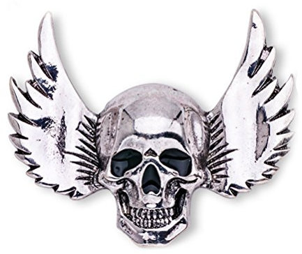 LUOEM Skelett Brosche Pin Schädel Abzeichen Gothic Punk Brosche Geschenk (Silber)