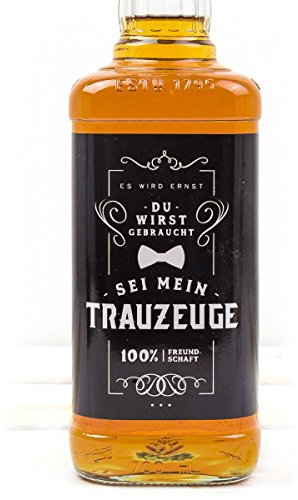 Flaschenetikett, Trauzeuge fragen, Aufkleber im Used-Look, Whisky oder Bierflasche, Hochzeit, Mann, Geschenkidee