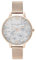 Olivia Burton Analog Quarzuhr für Damen mit Roségoldfarbenes Edelstahlarmband - OB16TZ04