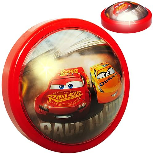 alles-meine.de GmbH LED Nachtlicht - Auto - Cars/Lightning McQueen - rot - Batterie betrieben - magisches Licht & Schlummerlicht - zum Drücken - Touch - Baby/Wand - SCHNURLOS..