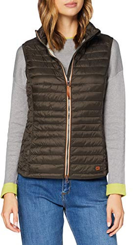 camel active Damen kurze leichte Steppweste mit elastischen Bündchen Braun, womenswear-38
