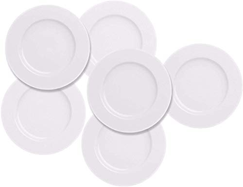 EasyDancing 6pcs Salad Dessert Plate 7.5inch White Porcelain Dinner