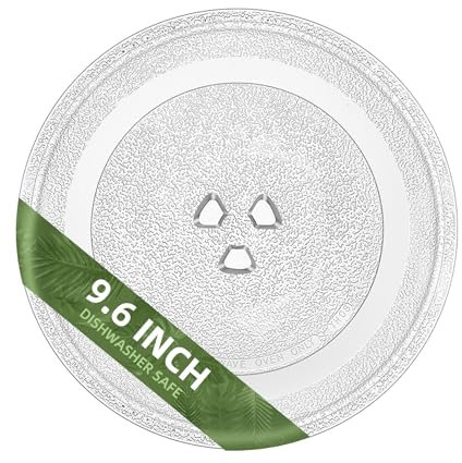 Gemroom 9.6 Small Microwave Glass Turntable Compatible with Panasonic F06016D00XN A06015G10XN, 9-5/8 inch Replacement Microwave Glass Plate for Insignia 252100500496, 245mm Galanz Nostalgia
