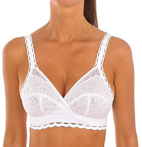 Playtex Bra Woman Classic Lace Support Recycled Soft Cup Bra x1, White, 40DD