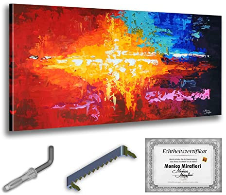 Monica Mirafiori I 100% HANDGEMALT I Gemälde Fata Morgana 140x70cm | Gemälde Handgemalt | Acrylgemälde | Sehr Großes Acrylbild I Moderne Kunst I Kunstbilder