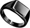 Taffstyle Siegelring Edelstahl rechteckig Herrenring Damenring Partnerring Trauring Verlobungsring Band Ring Damen Herren Breit modern Schwarz Größe 58 (18.5)