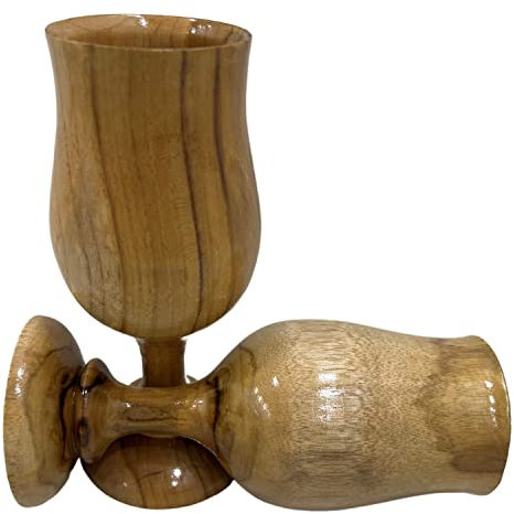 Vintage Wikinger Trinkkelch Weinkelch Trinkbecher für Kaffee Natürlicher Holz Weinkelch Kelch Home & Küche Dekor für heiße und kalte Getränke Mangoholz - 17,8 cm