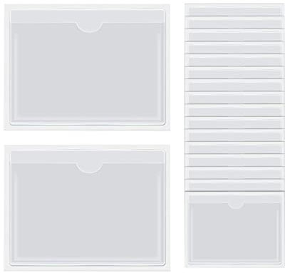 100 Stück transparente selbstklebende Etikettenbeutel aus Kunststoffmaterial zum Organisieren und Schutz Ihrer Karteikarten, Planer, Schränke, Regale