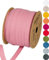 Halbach Seidenbänder Baumwollband 10 mm x 30 m, Bänder zum Basteln als Meterware, Stoffband für Dekorationen, Webband 100% Baumwolle DIY Handwerk, Schrägband Näharbeiten, Farbe: rose, 24500