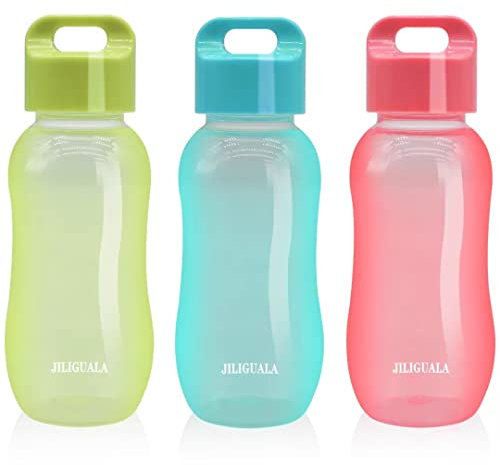 JILIGUALA Tazze da viaggio in plastica per caffè, bottiglia d'acqua sportiva per latte, caffè, tè, succhi di frutta, dimensioni 350 ml, confezione da 3 A