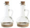 MGE - Set di 2 Oliera Vetro - Porta Olio e Aceto - Dispenser Olio, Bottiglia Olio Vetro Oliva, Contenitore Porta Olio, Dispenser Olio da Cucina - Oliera da Tavola - Design Retro - 230 ml