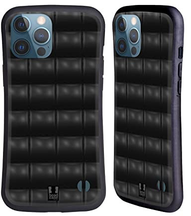 Head Case Designs Quadrato Nero Cuscini Cover Ibrida Compatibile con Apple iPhone 13 PRO Max