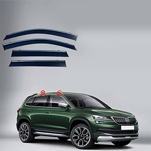 REDOVO 4 Stück Auto Windabweiser Deflektor für Skoda Karoq MK1-NU7 2018-2023 Autofenster Regenschutz Deflektoren Dekoration AutoZubehöR