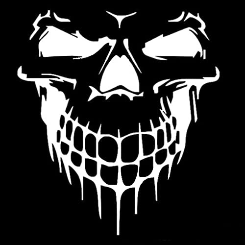 SYSUII 2 Stück Auto Schädel Autoaufkleber,Wasserdicht Totenkopf Aufkleber Auto Karosserie Aufkleber Motorhaube Sticker Heckscheibe Autoaufkleber Tattoo für Auto LKW-Weiße,30 * 20CM