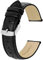 BISONSTRAP Uhrenarmband 24mm, Armband aus Alligator Geprägtem Leder, Schwarz mit Silberne Schnalle