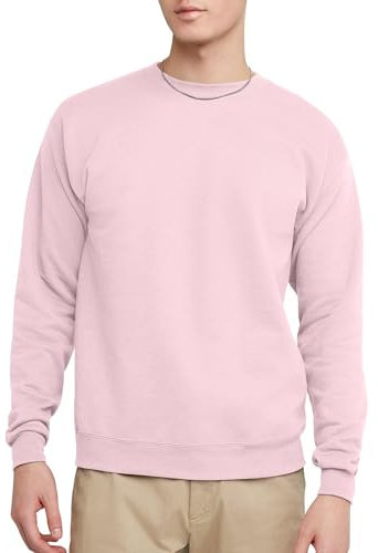 Hanes EcoSmart Fleece, Cotton-Blend Pullover, Crewneck Sweatshirt for Men (1 Or 2 Pack) Maillot de survêtement, Rose pâle-Lot de 1, 5XL Homme