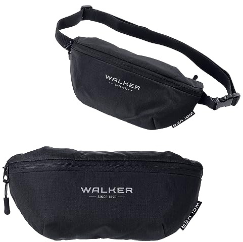 Walker 42172-026 - Lifestyle Gürteltasche Finn Anthracite mit Reißverschluss-Hauptfach und verstellbarem Tragegurt, wasserabweisend, ca. 3 l Fassungsvermögen