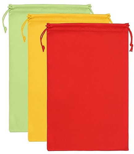 PATIKIL Skibrille Tasche 3 Packung Weich Mikrofaser Schneebrille Schützende Lagerung Gehäuse Hülse Kordelzug Etui für Kamera Linsen Sonnenbrille Brillengläser Rot Gelb Grün