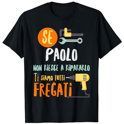 Paolo Maglia Con Testo Divertente Uomo Ragazzo Fai Da Te Maglietta