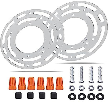 Kliplinc 4 Junction Box Adaptor + Ground Screw and Cap Nuts, Suitable for Wall Lights and Chandeliers