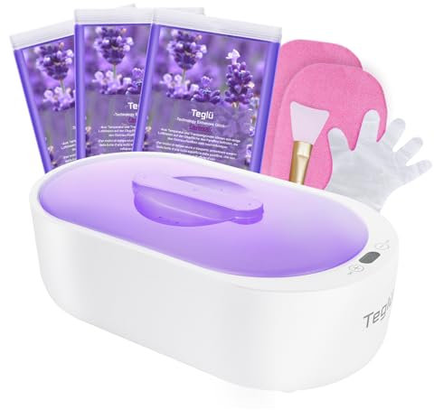 Teglu Bagno di Paraffina per Mani 2L, Piccolo Scalda Paraffina Cera 3x Paraffina/Guanti/Spazzola, 150W, Bianco