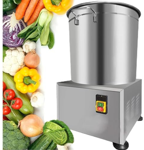 Essoreuse À Salade Commerciale 21 L/34 L, Séchoir À Salade Électrique En Acier Inoxydable Avec Vitesse 1400 Tr/min, Omnidirectionnel À 360° Et Rapide Efficace 60S, Capacité 10-20kg/temps