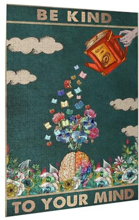 Be Kind To Your Mind Poster, Mental Health Poster Canvas Wall Hanging Decor, Mental Health Awareness Poster,Jigsaw Puzzle 1000 Puzzle Pieces,Puzzle Enthusiasts